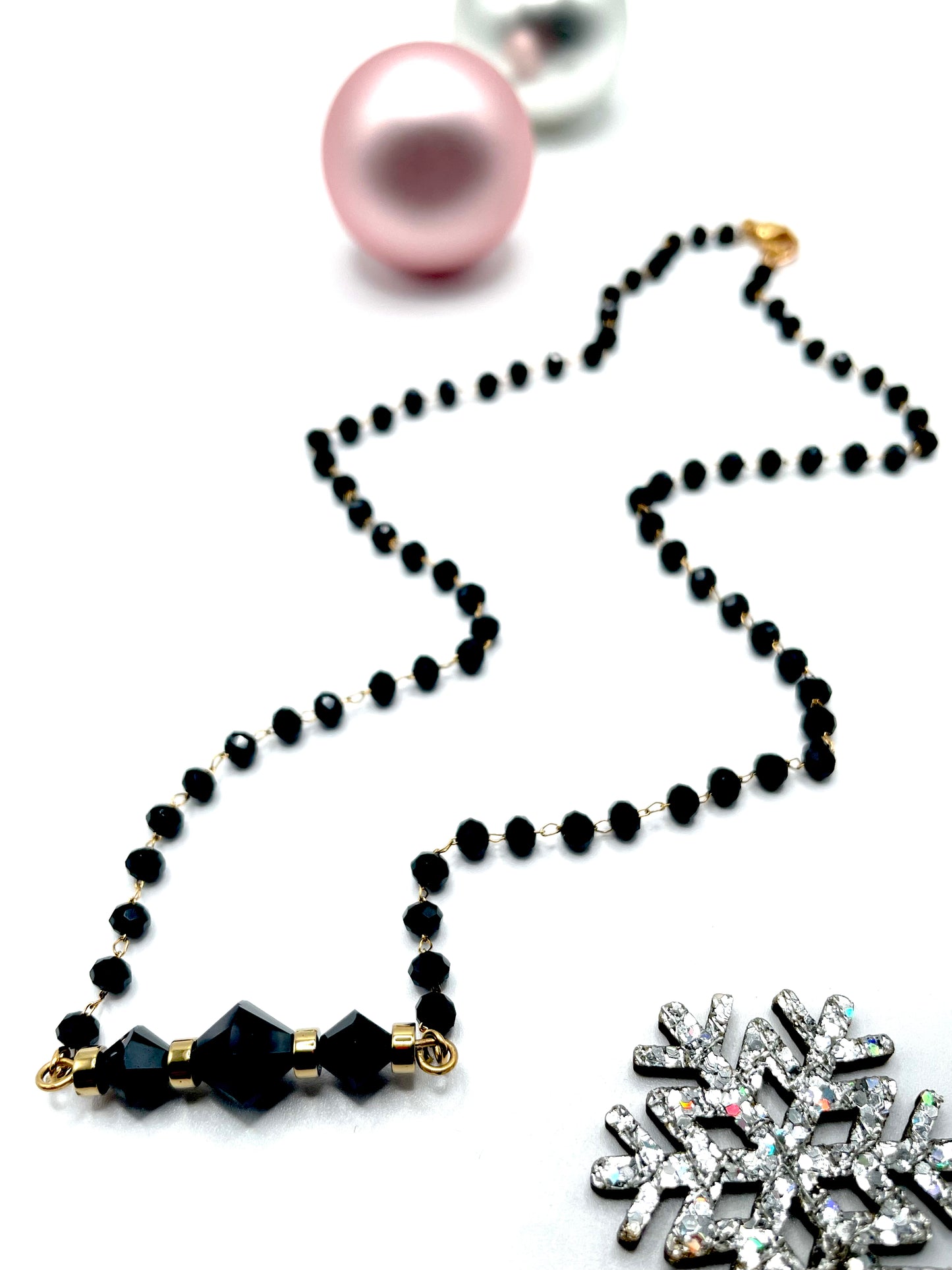 Collana con cristalli neri