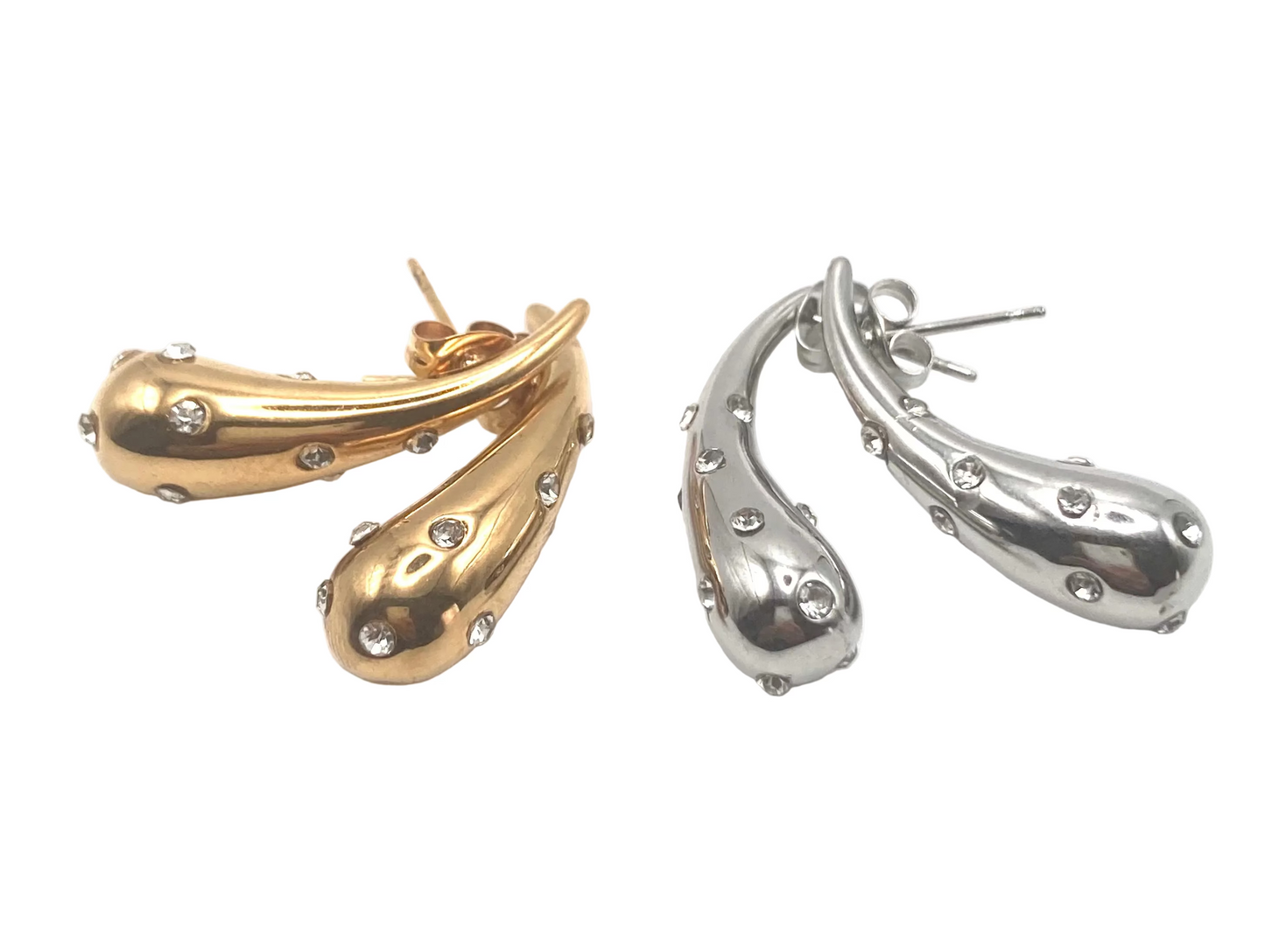 Boucles d'oreilles en forme de cœur en pierre dure