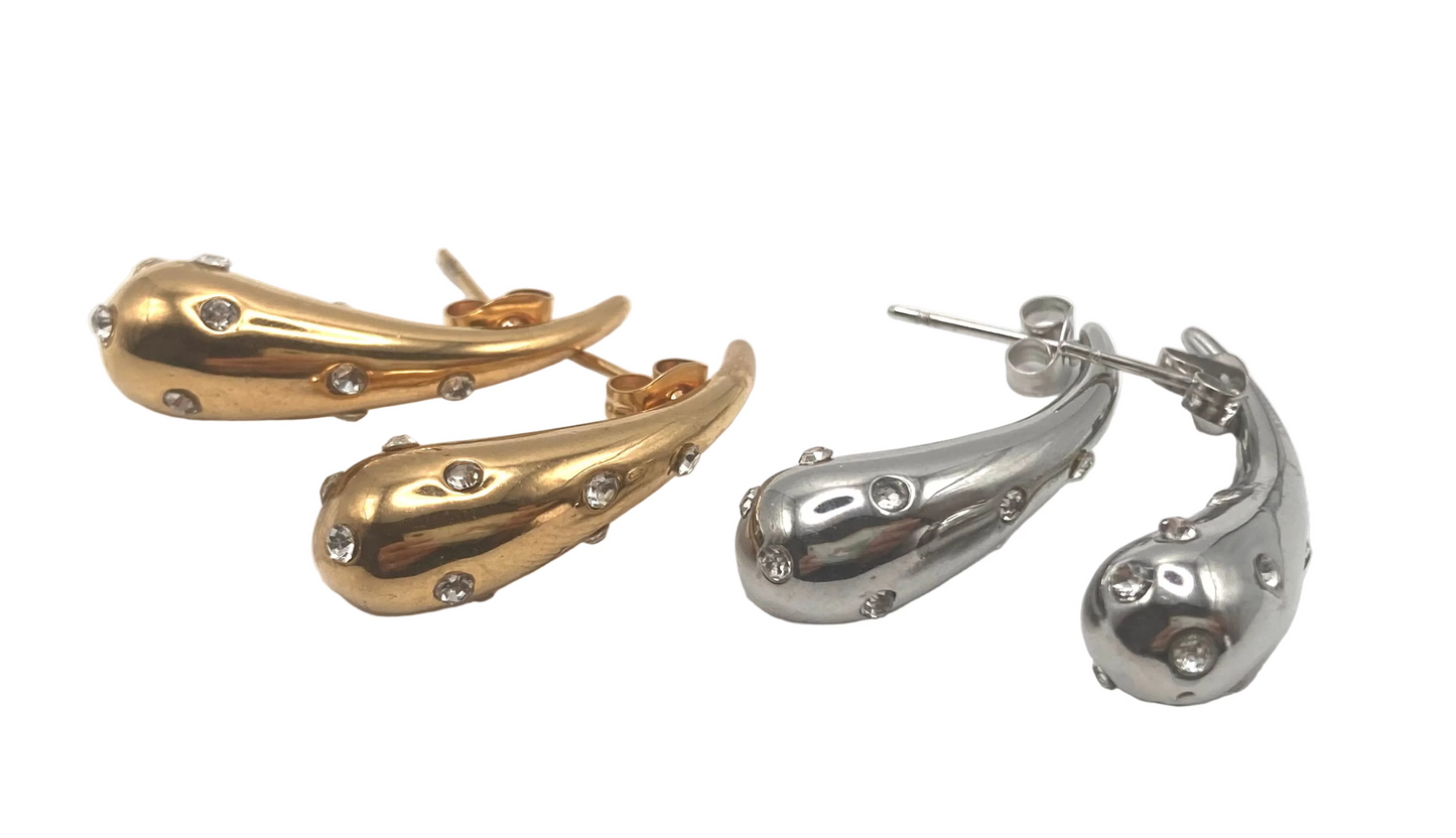 Boucles d'oreilles en forme de cœur en pierre dure