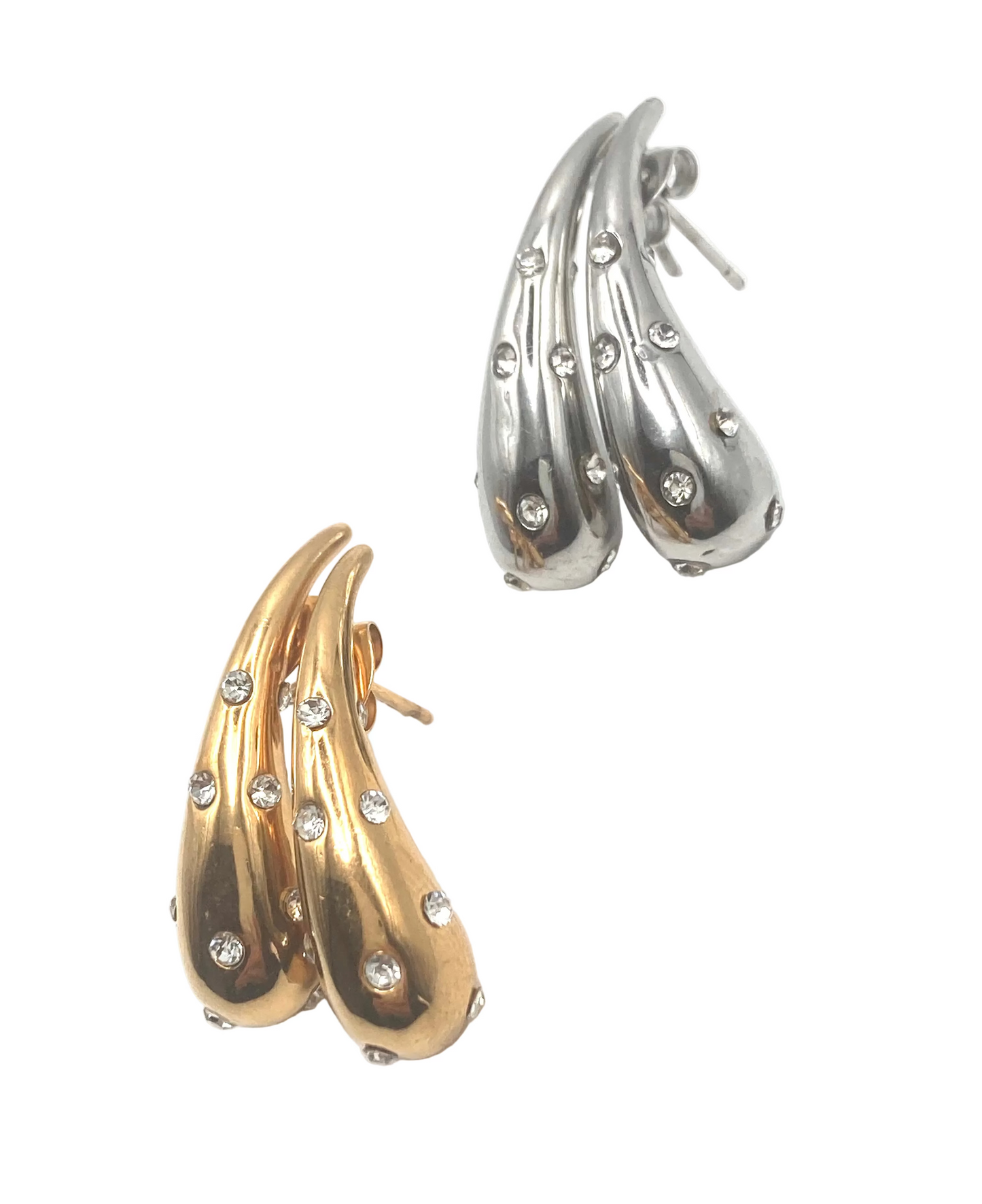 Boucles d'oreilles en forme de cœur en pierre dure