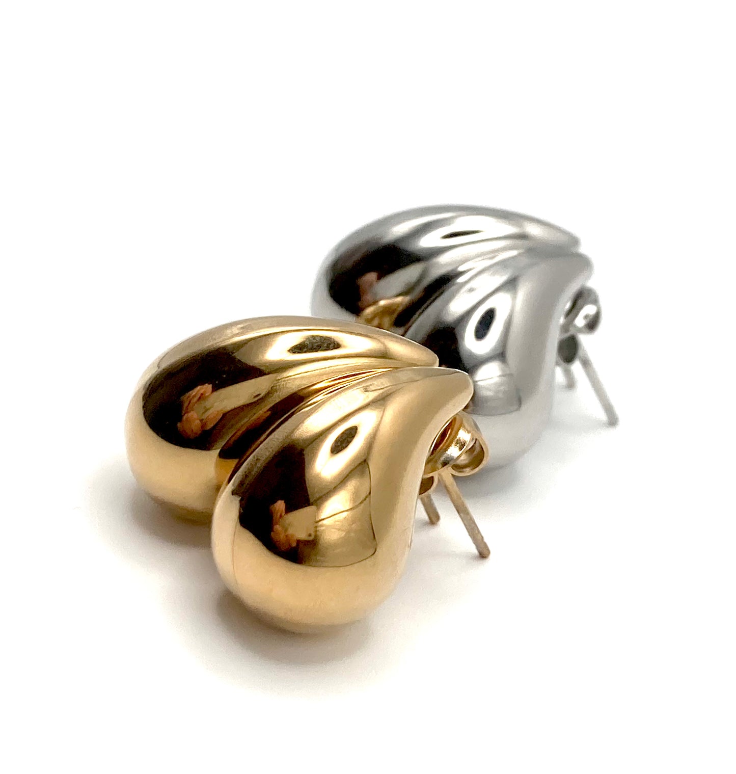 Boucles d'oreilles en forme de cœur en pierre dure