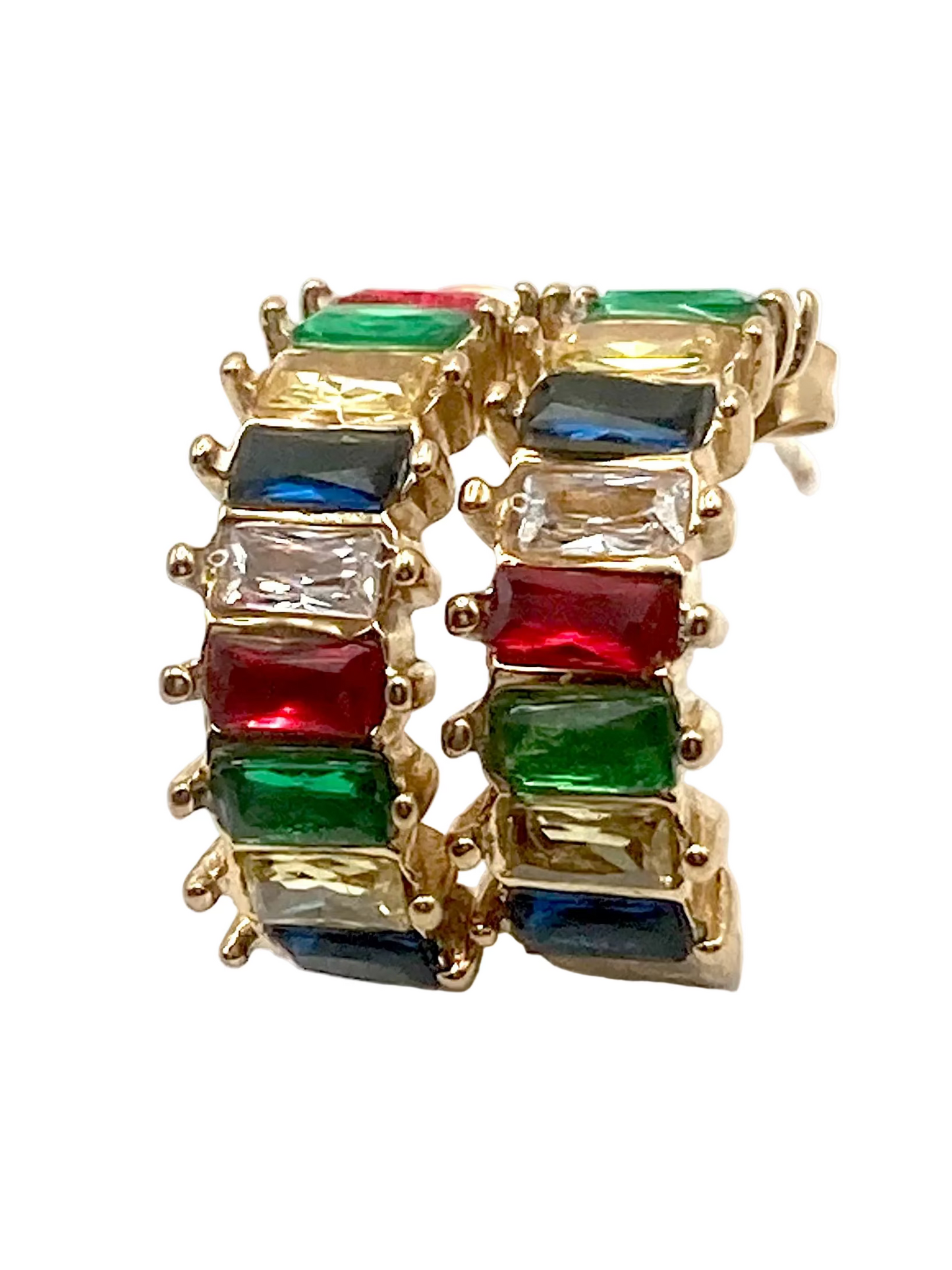 Orecchini Mezza Luna con Strass Multicolor