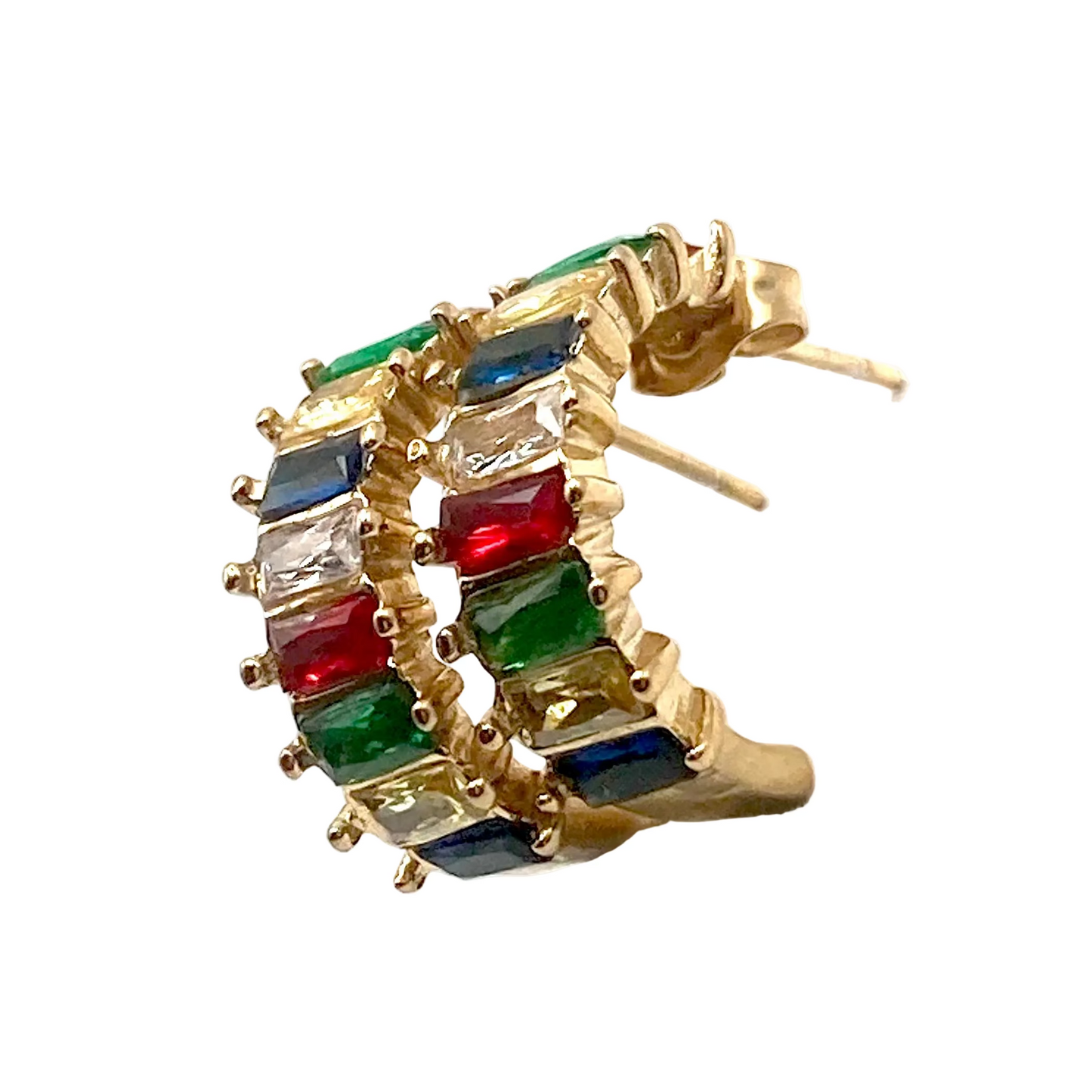 Orecchini Mezza Luna con Strass Multicolor