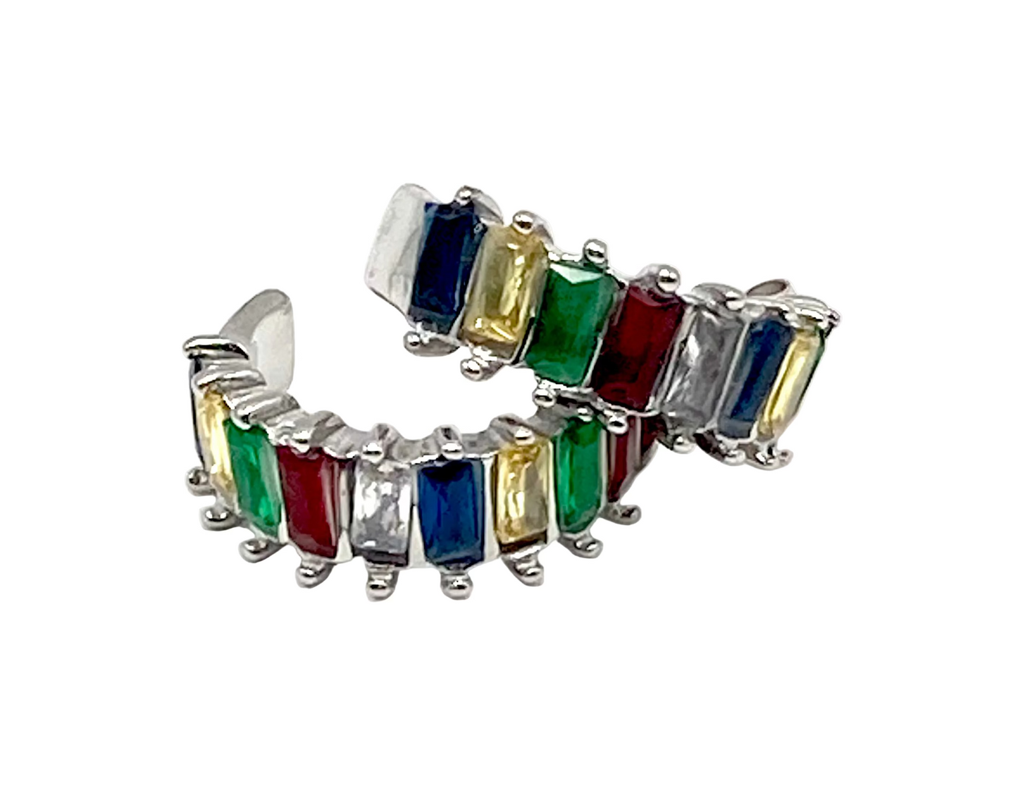 Orecchini Mezza Luna con Strass Multicolor