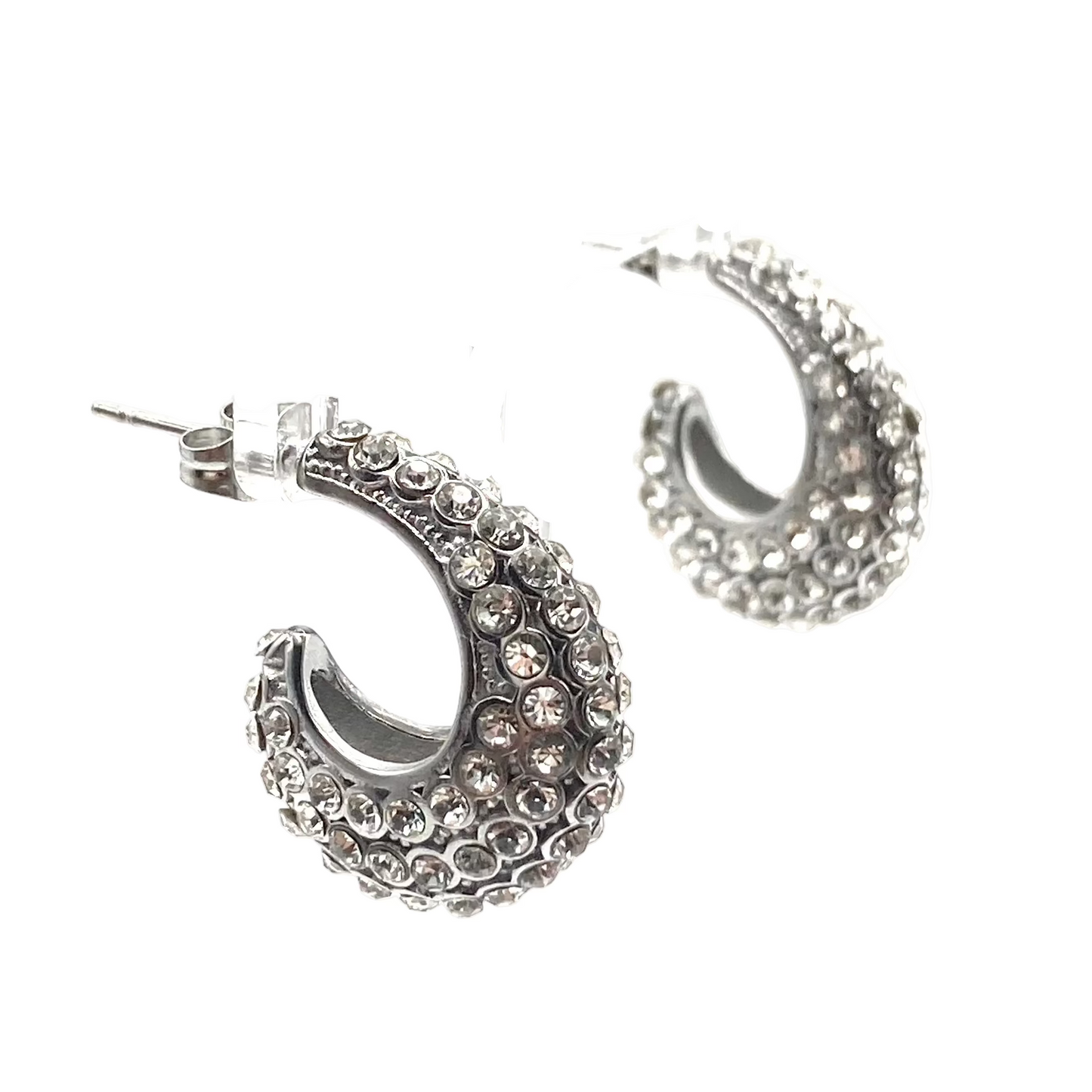 Orecchini Acero con strass
