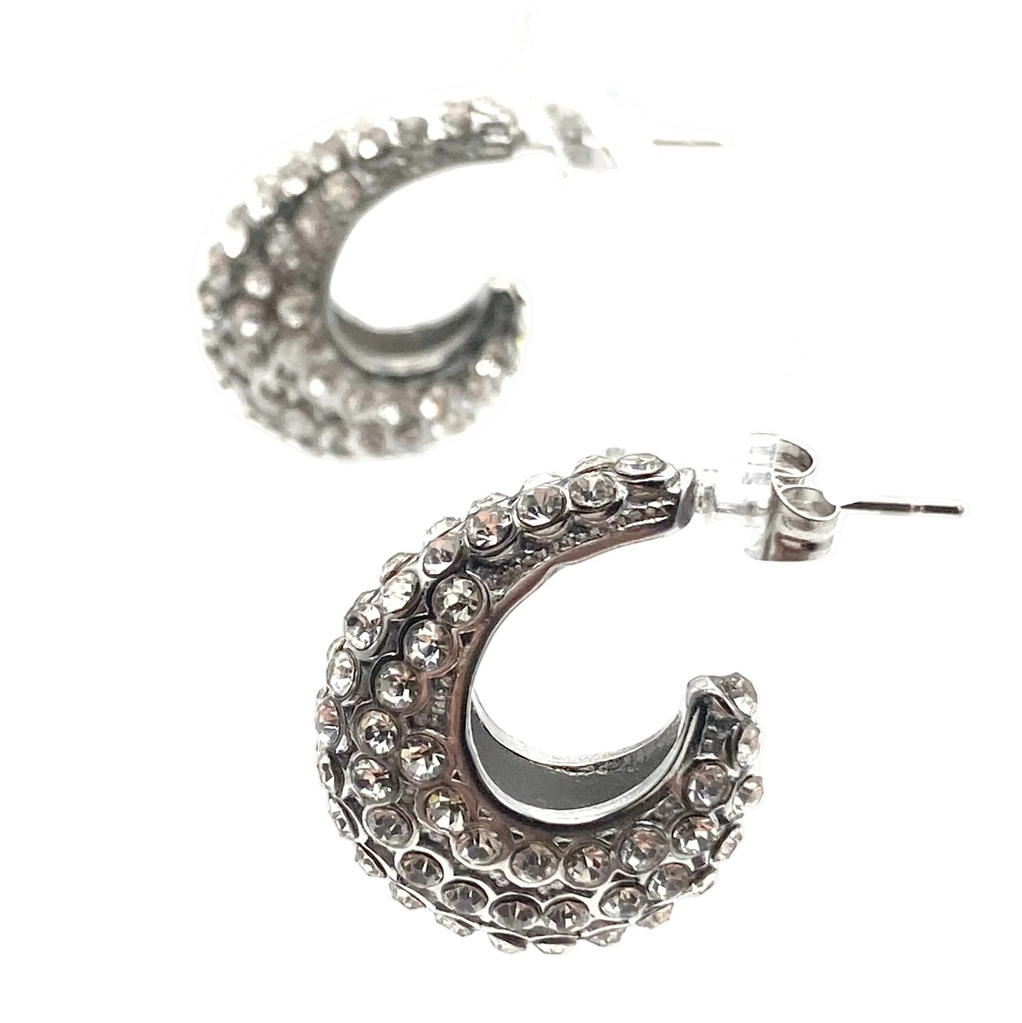Orecchini Acero con strass