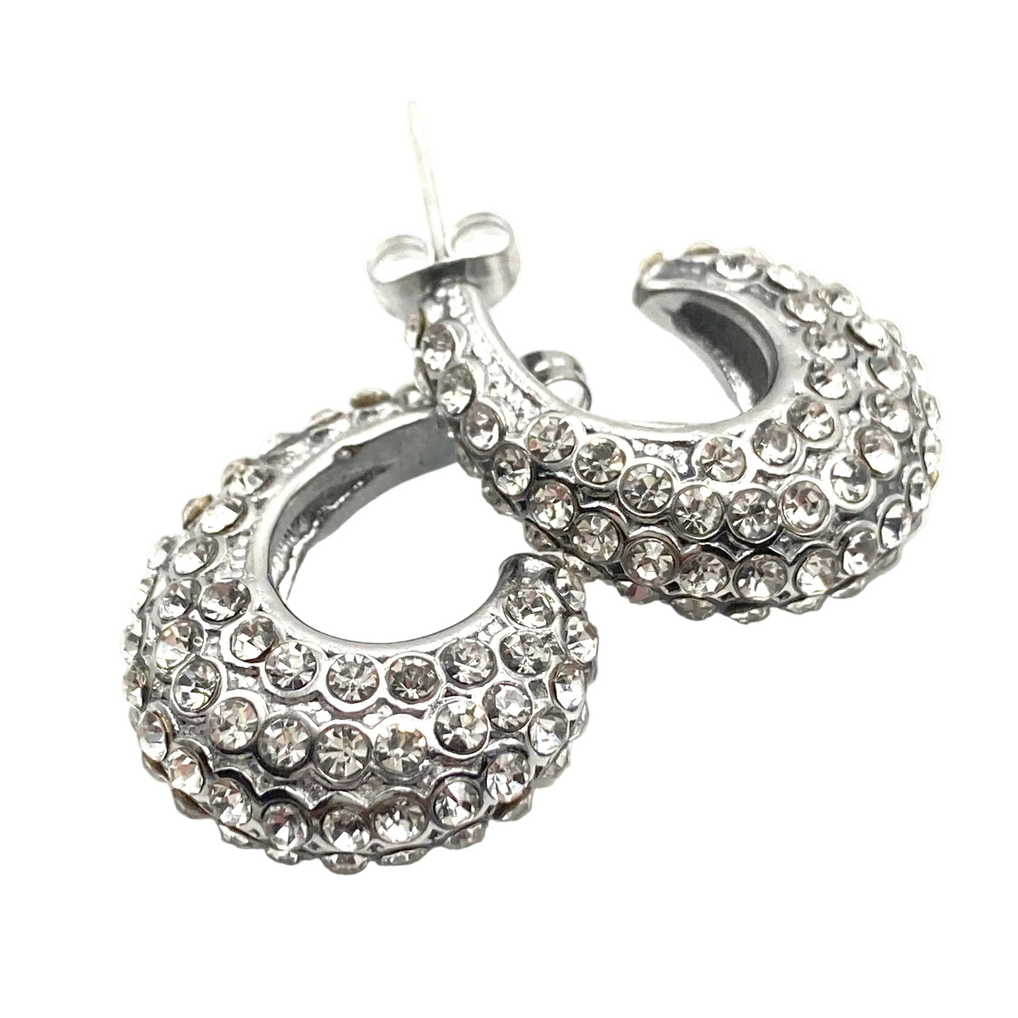 Orecchini Acero con strass