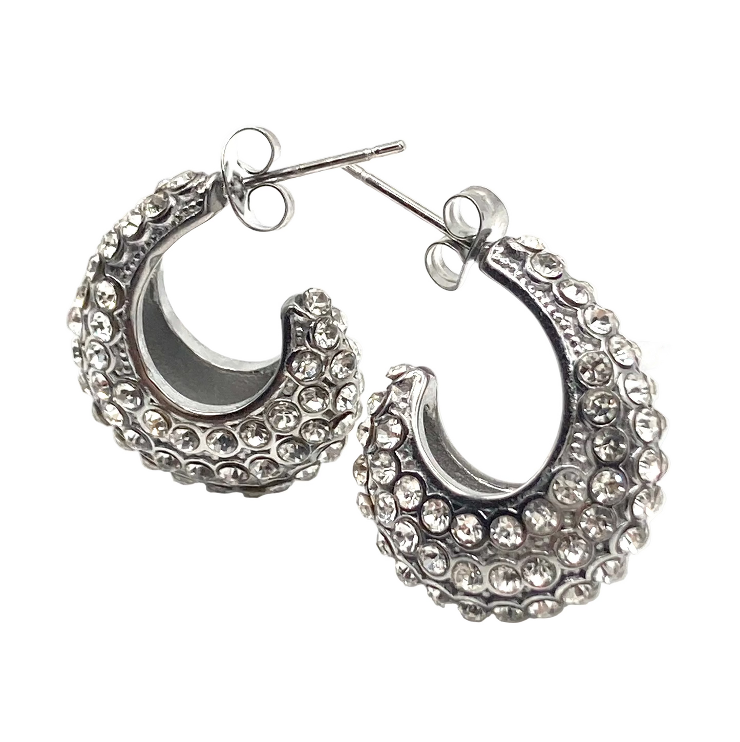 Orecchini Acero con strass
