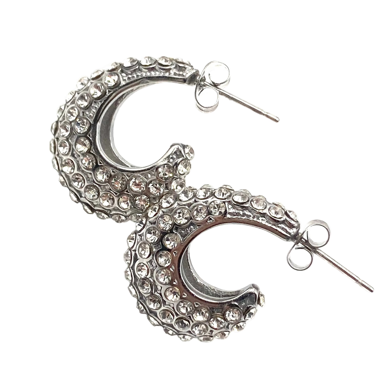 Orecchini Acero con strass