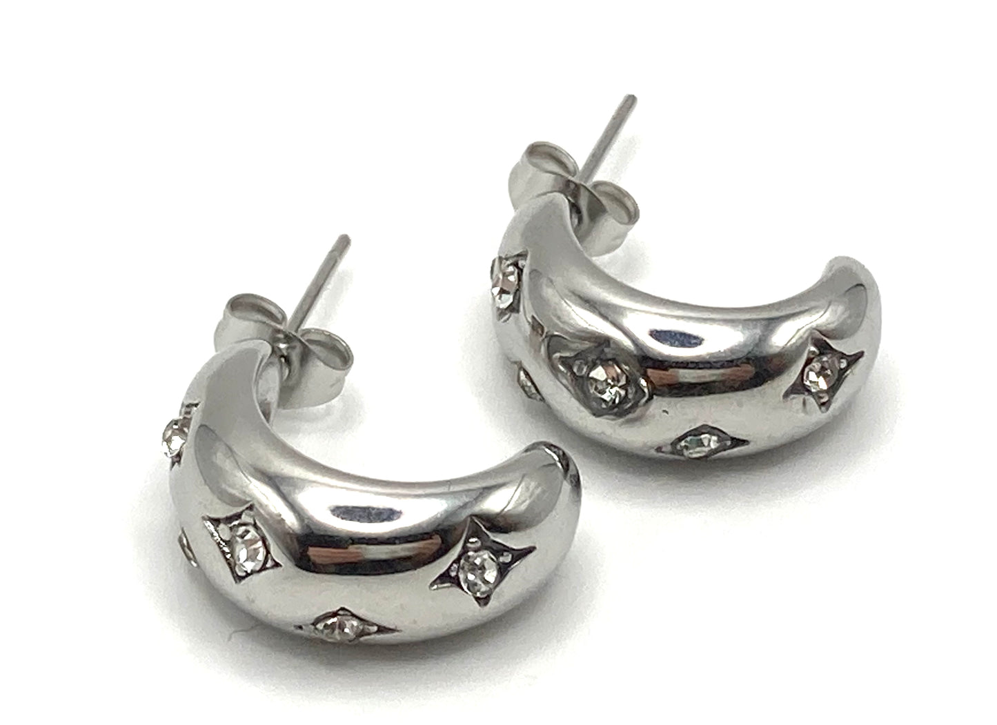 Orecchini Mezza Luna con Strass