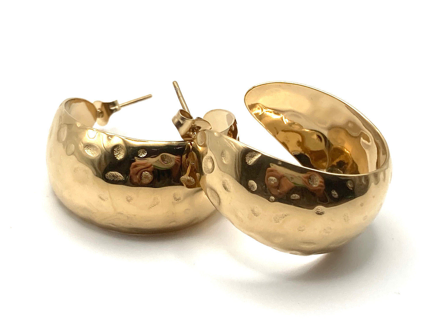 Orecchini a Cerchio Effetto Martellato