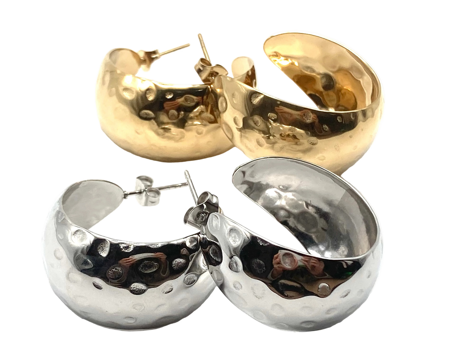 Orecchini a Cerchio Effetto Martellato