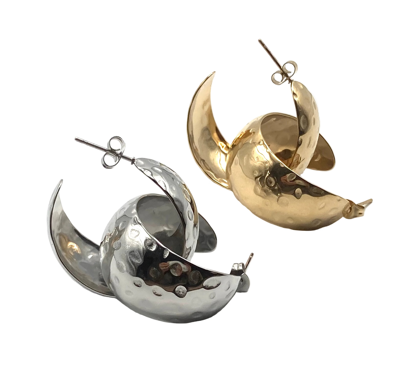 Orecchini a Cerchio Effetto Martellato