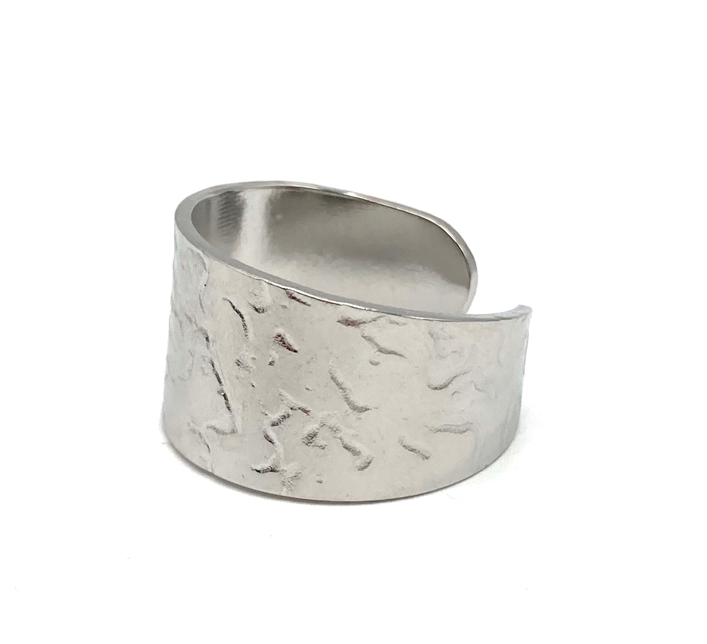 Anello a fascia texture grezza