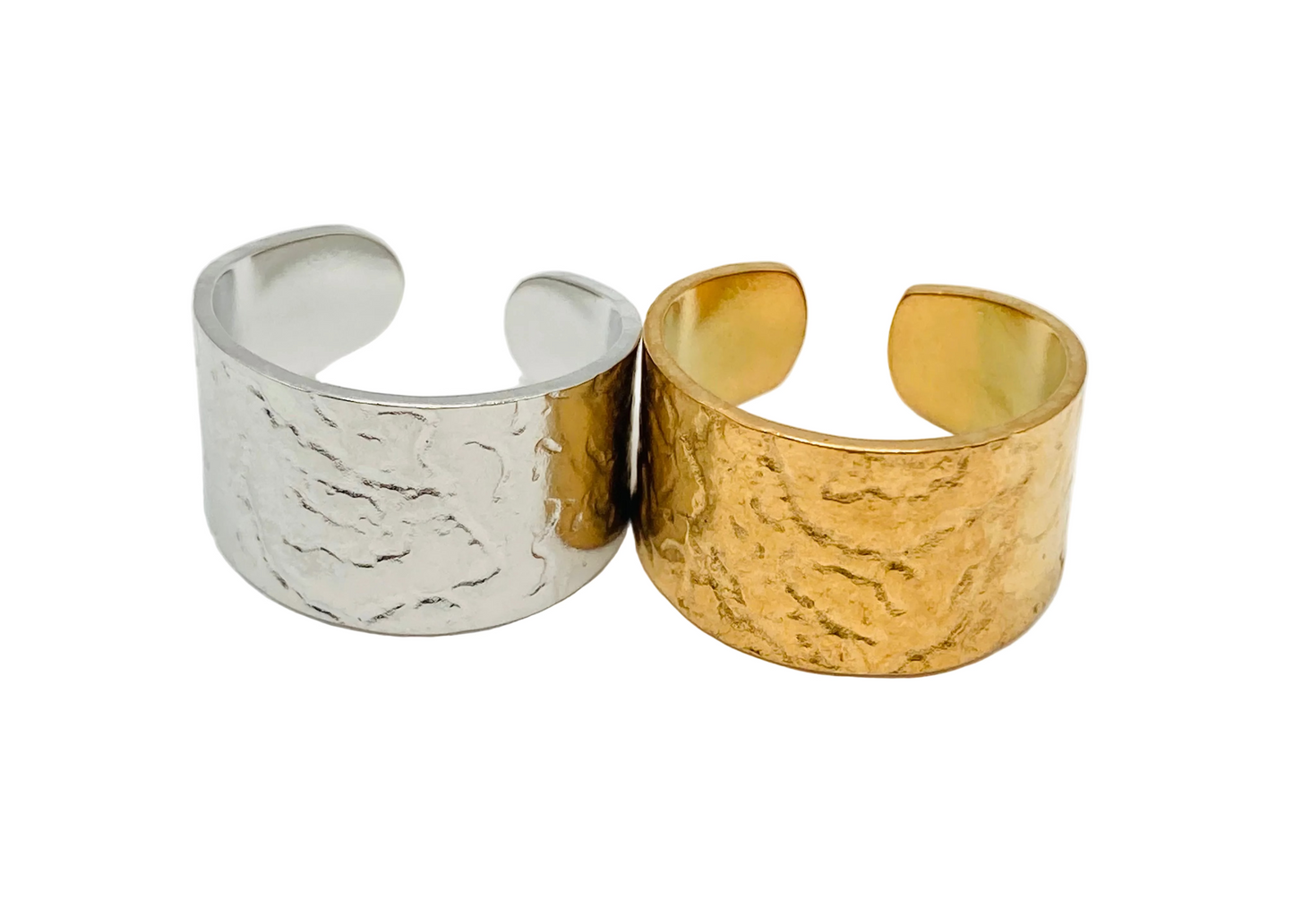 Anello a fascia texture grezza