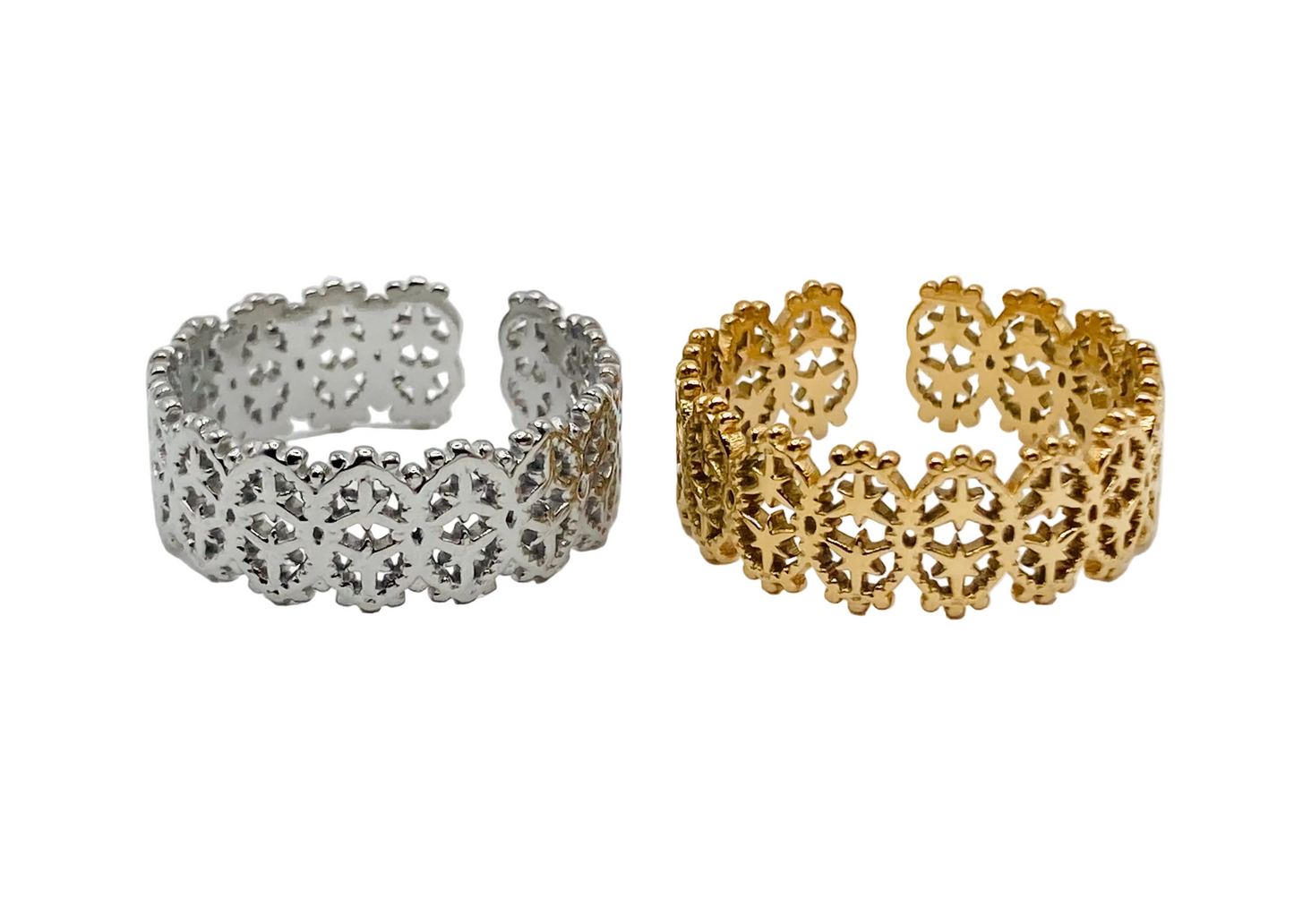 Anello a fascia traforato