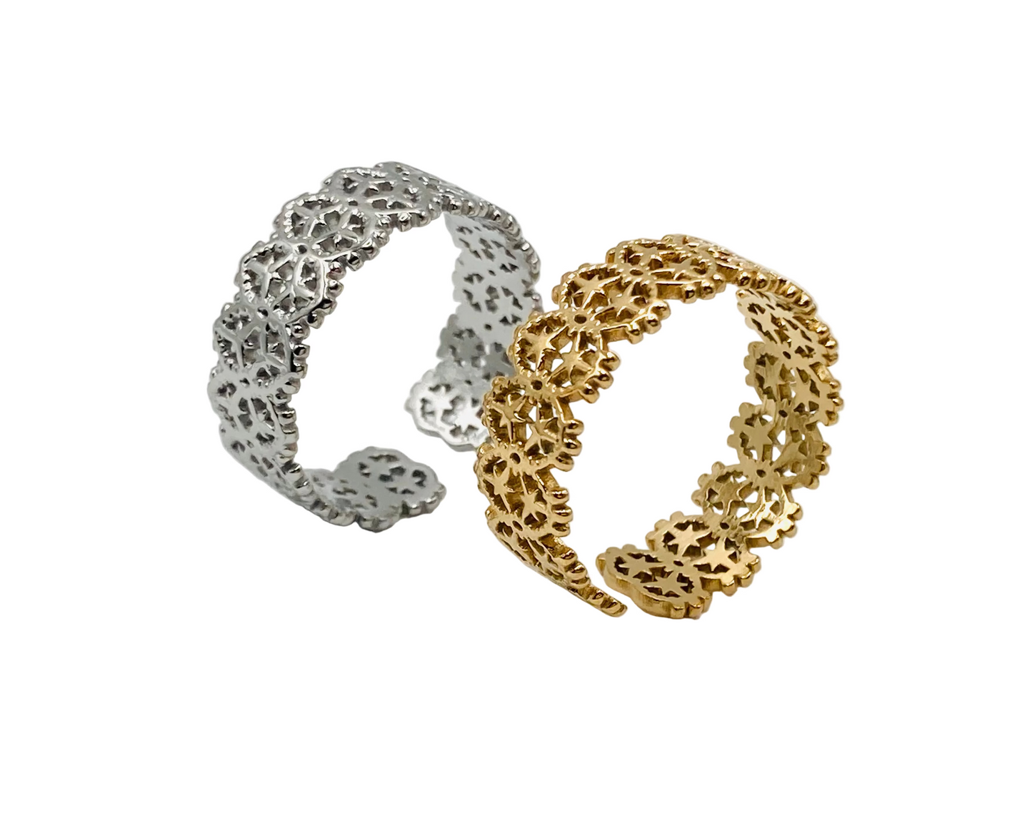 Anello a fascia traforato