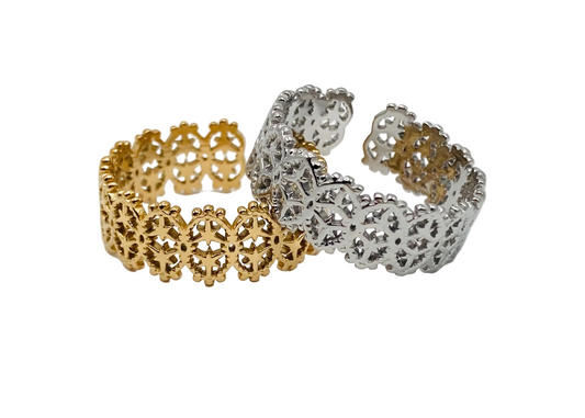 Anello a fascia traforato