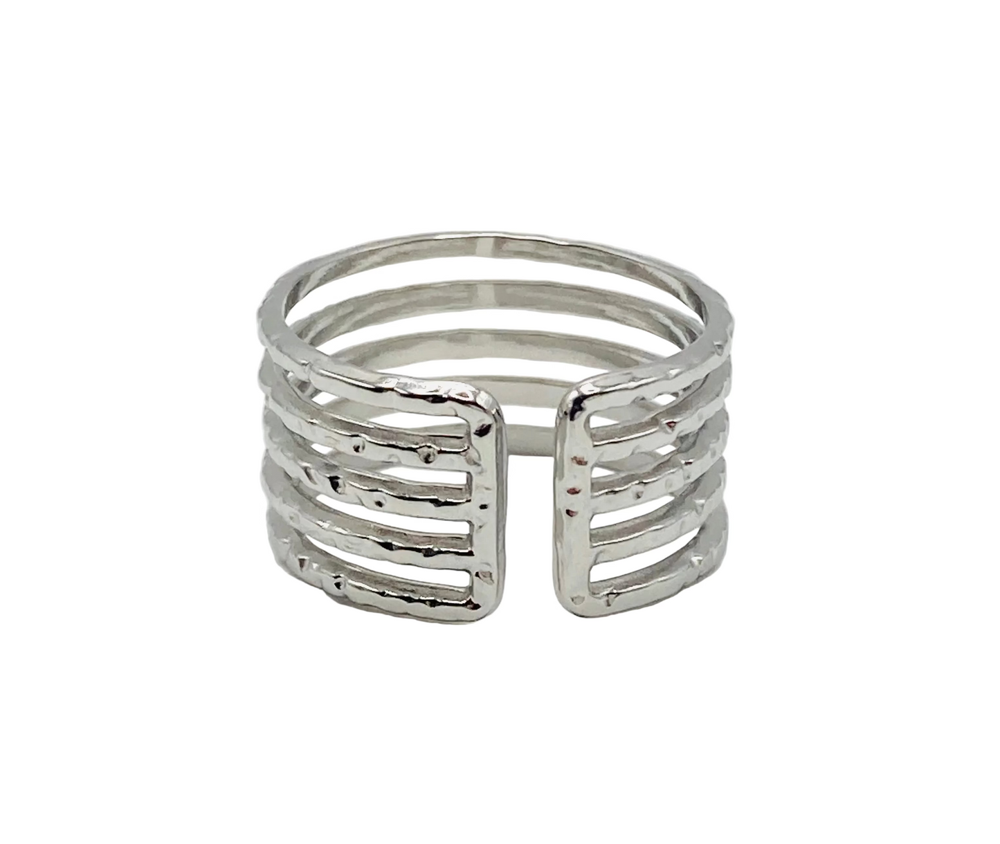 Anello a fascia effetto martellato