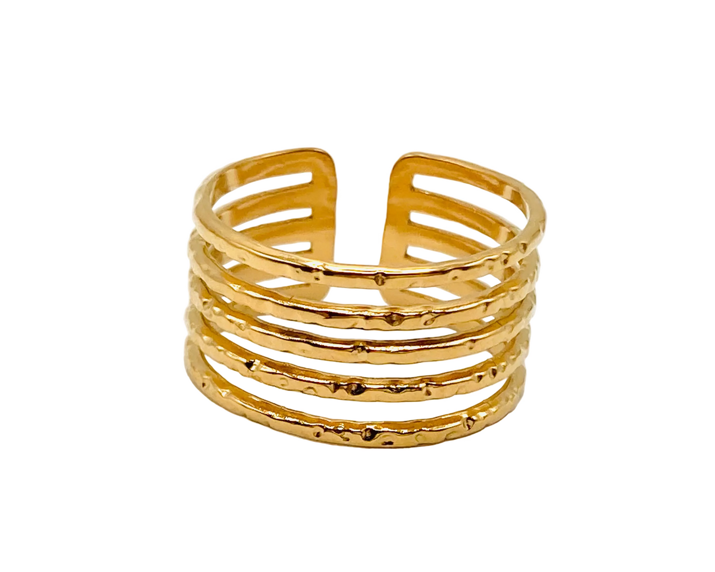 Anello a fascia effetto martellato