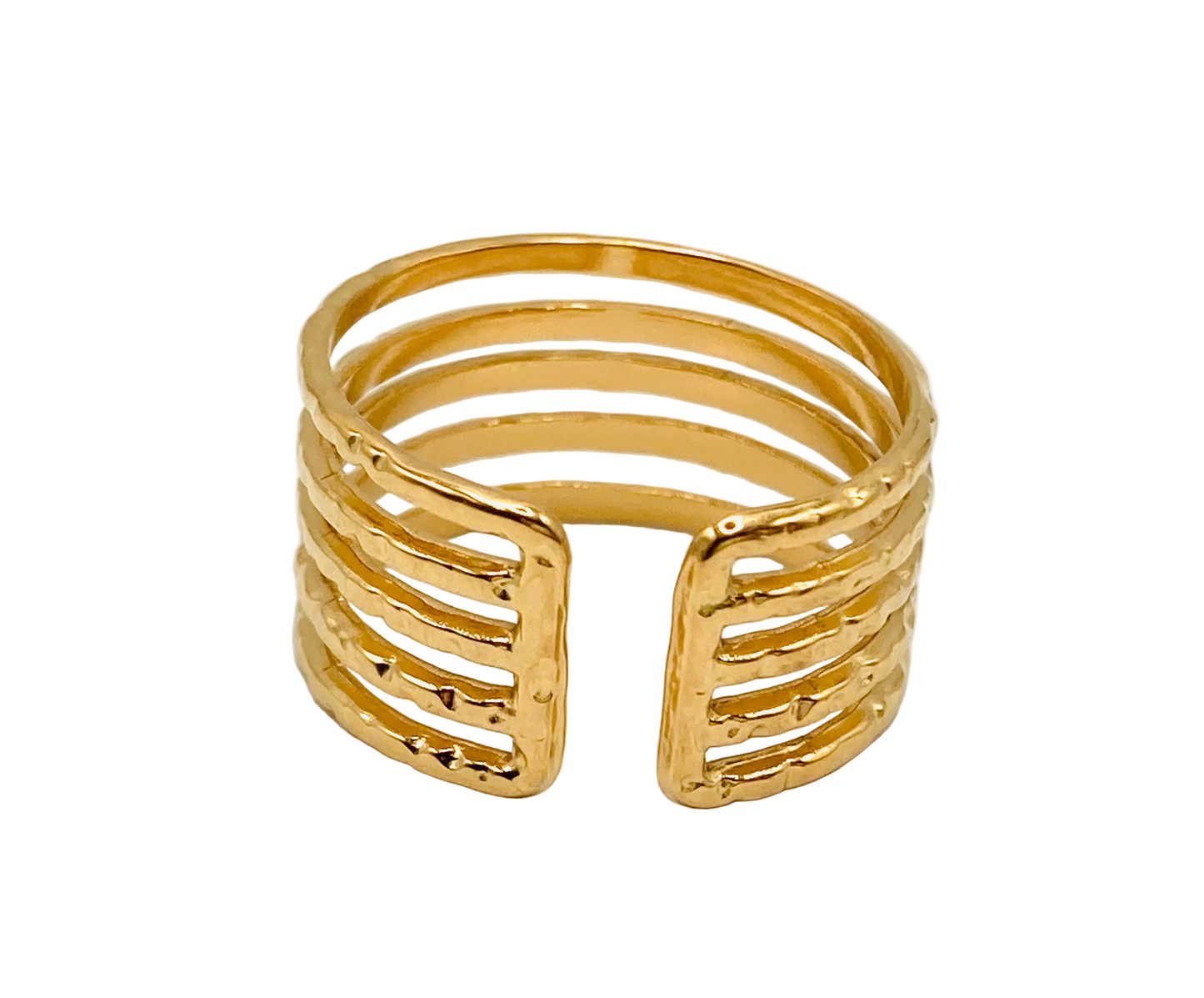 Anello a fascia effetto martellato