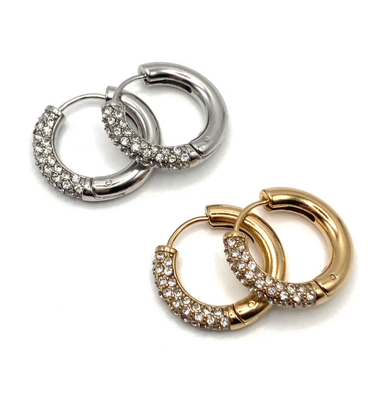Orecchini a Cerchio con Strass