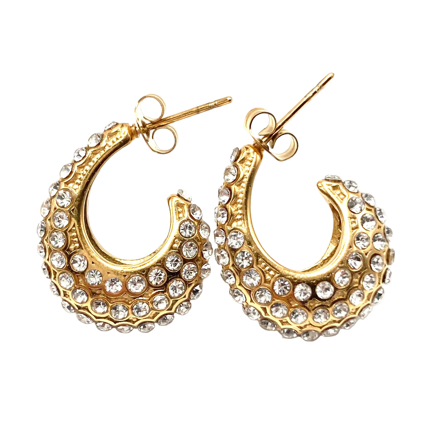 Orecchini Acero con strass