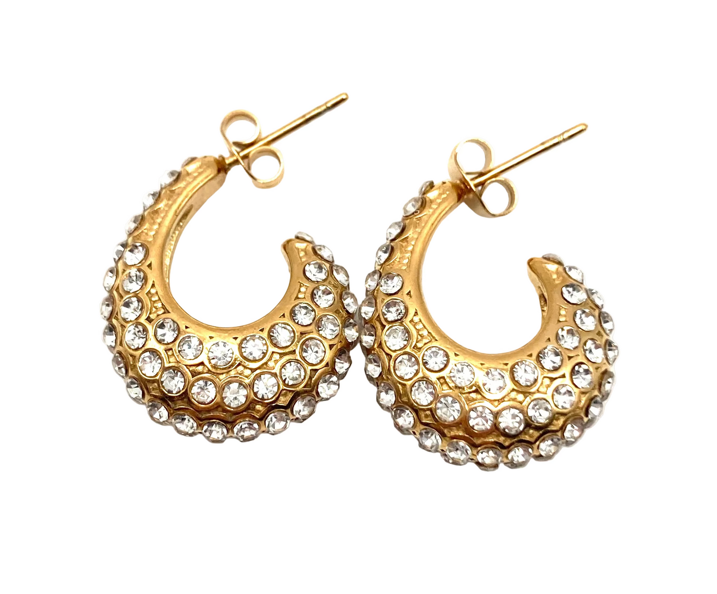 Orecchini Acero con strass