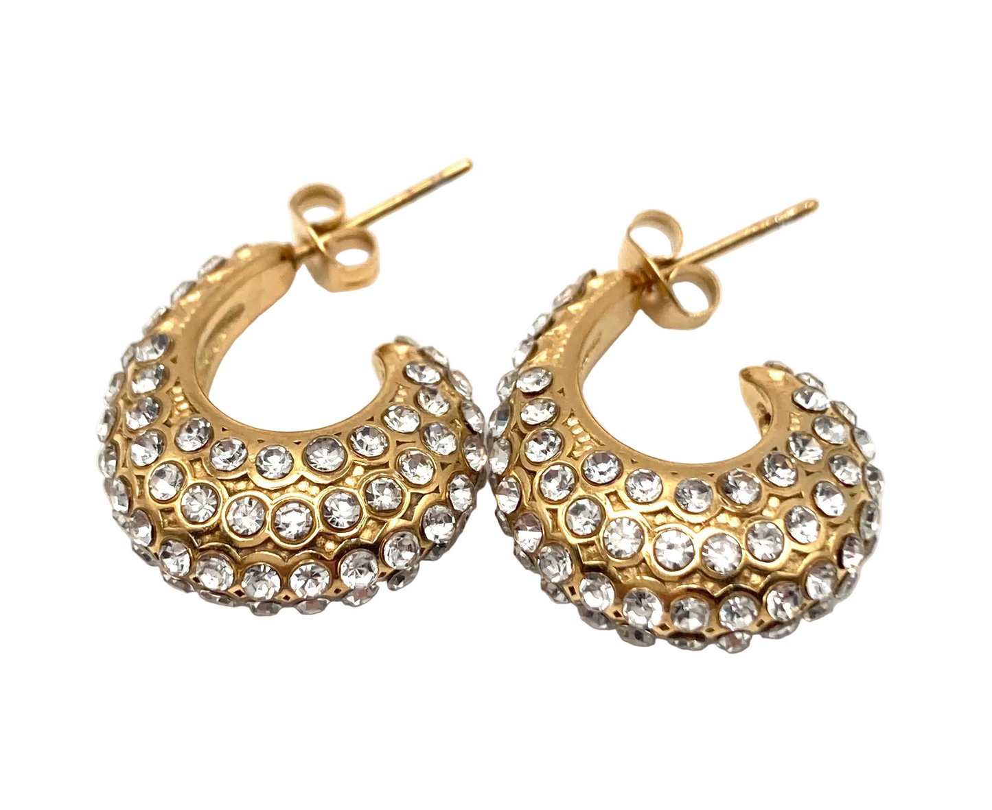 Orecchini Acero con strass