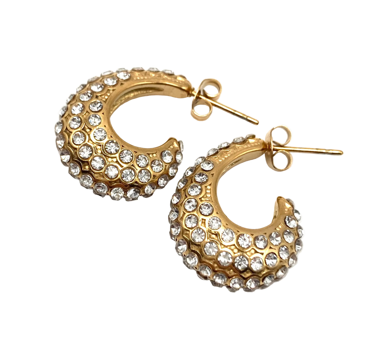 Orecchini Acero con strass