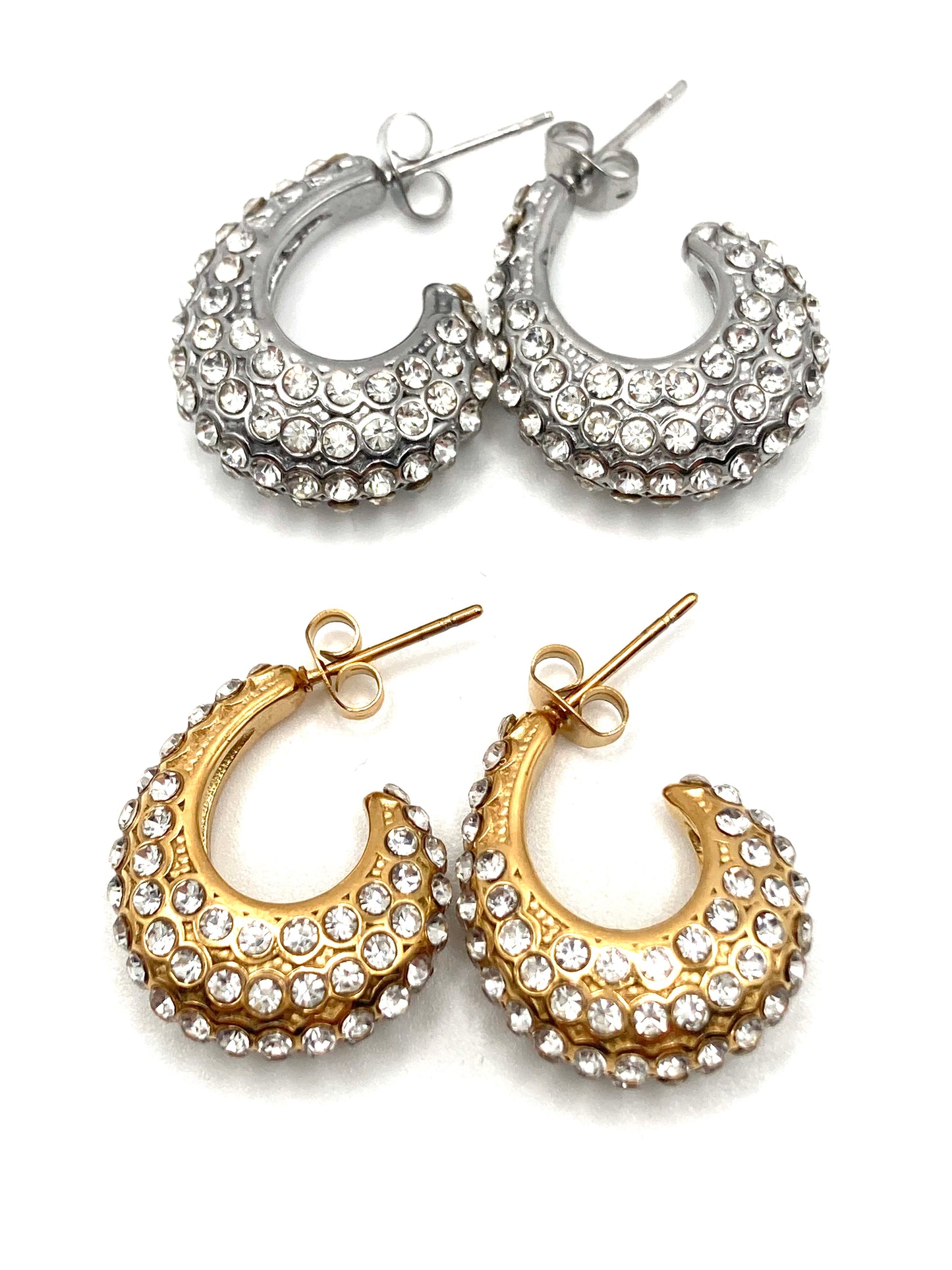 Orecchini Acero con strass