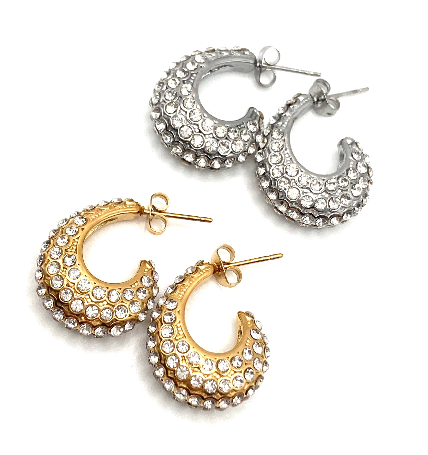 Orecchini Acero con strass