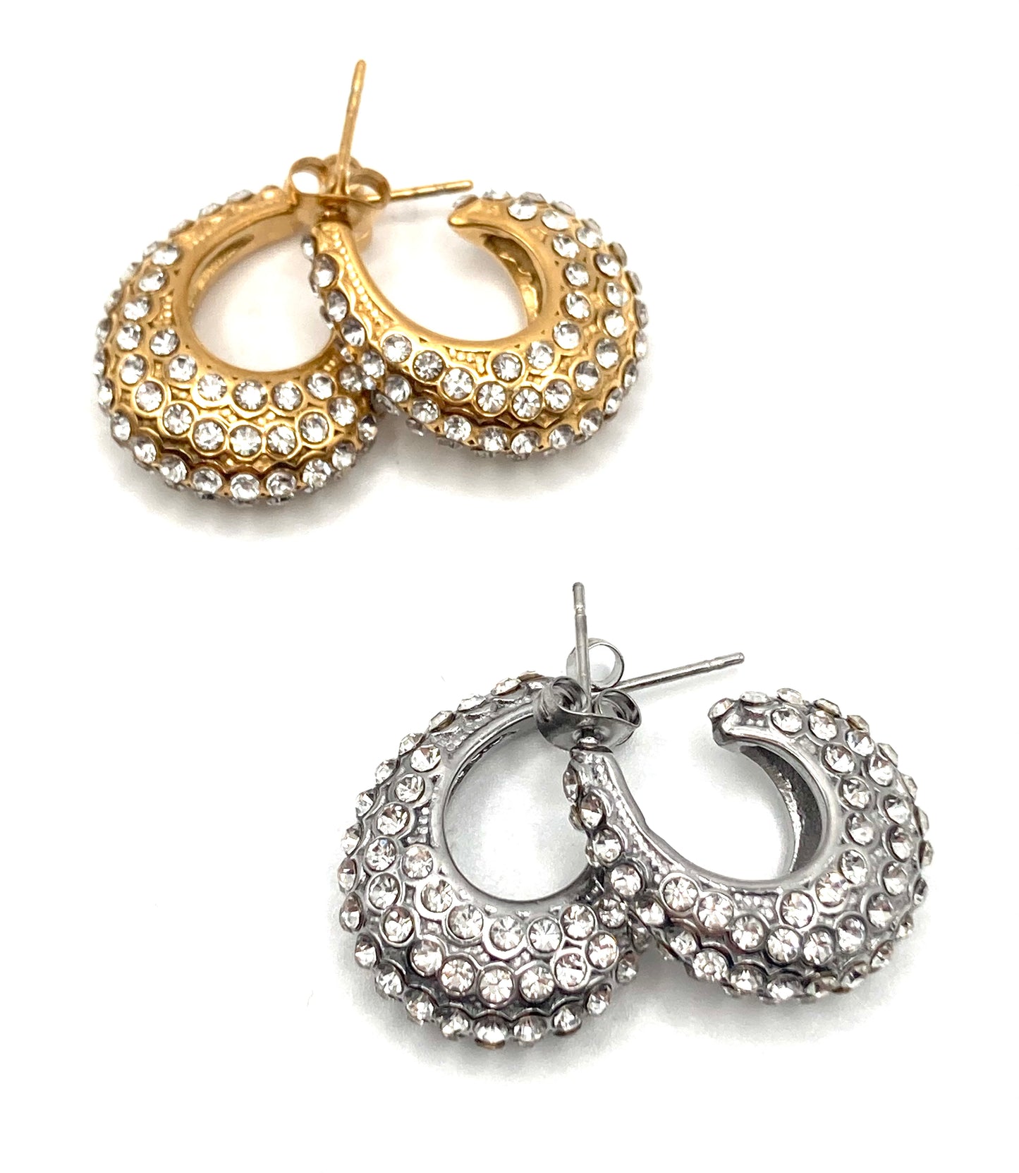 Orecchini Acero con strass