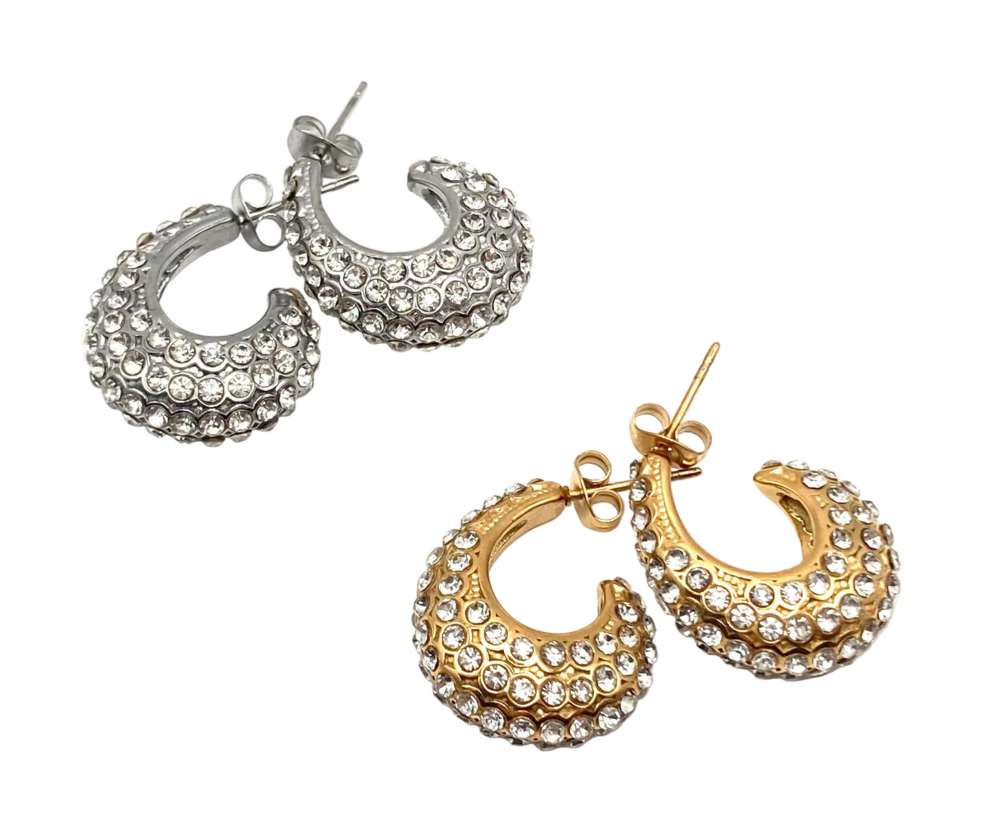 Orecchini Acero con strass