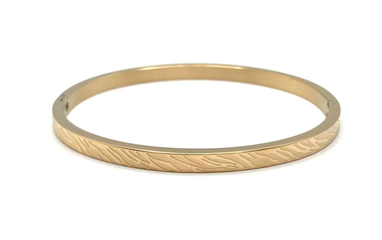 Bracciale rigido in acciaio con stampa zebrata