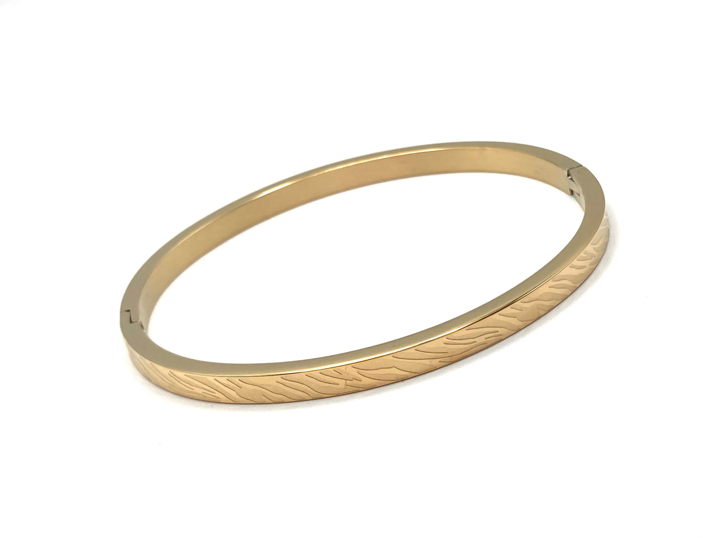 Bracciale rigido in acciaio con stampa zebrata