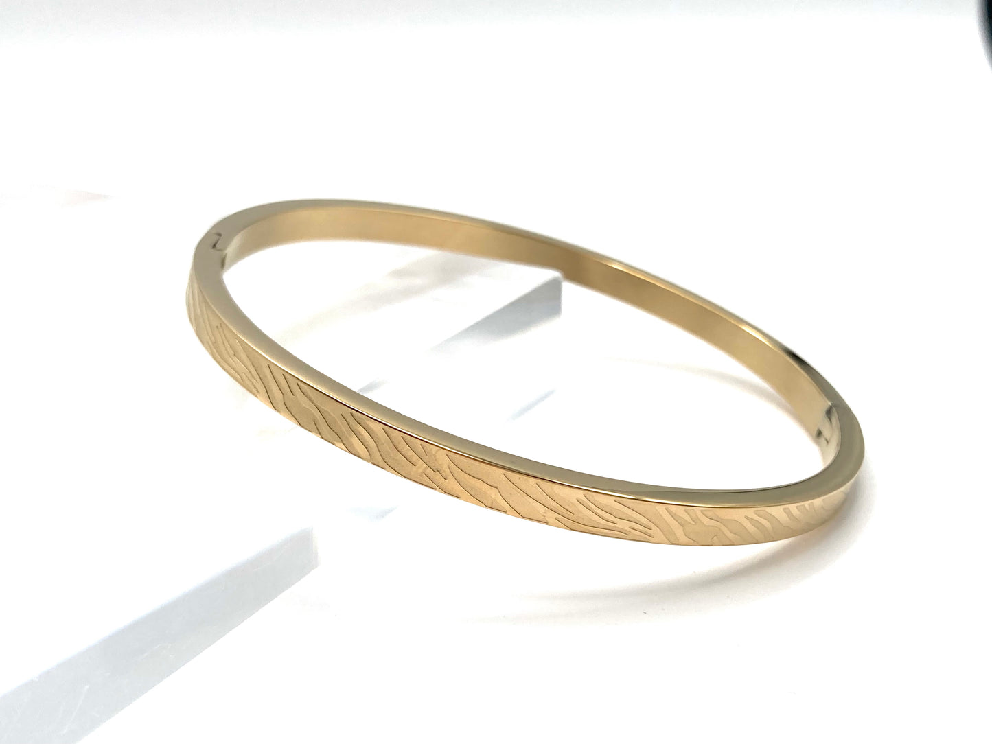 Bracciale rigido in acciaio con stampa zebrata
