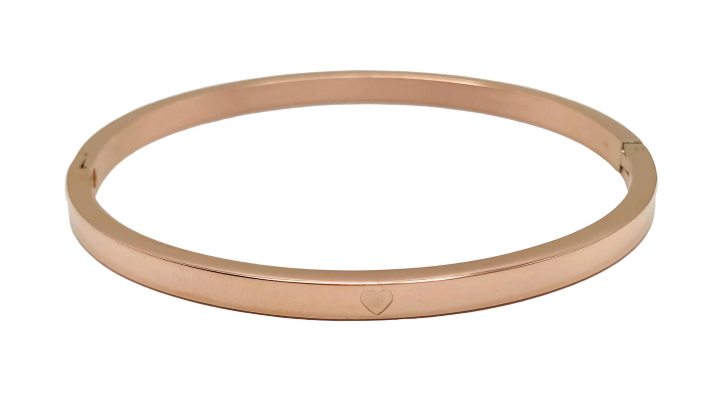 Bracciale rigido in acciaio con cuoricino