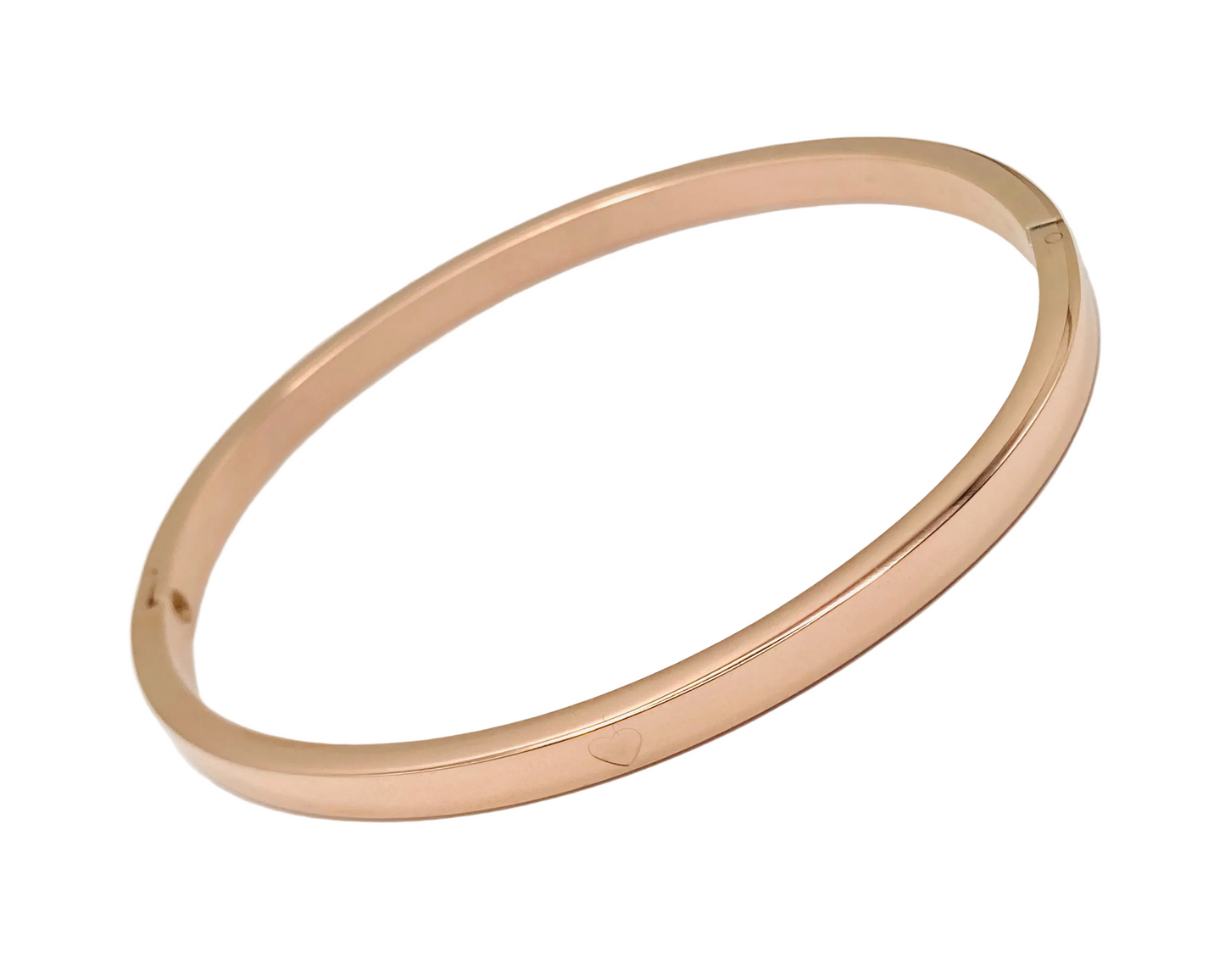 Bracciale rigido in acciaio con cuoricino