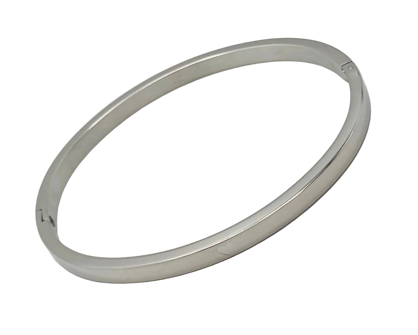 Bracciale rigido in acciaio con cuoricino