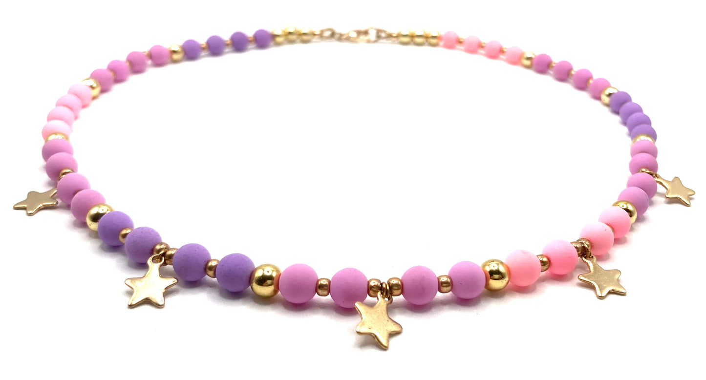 Collana Girocollo con Perline in Vetro Opache