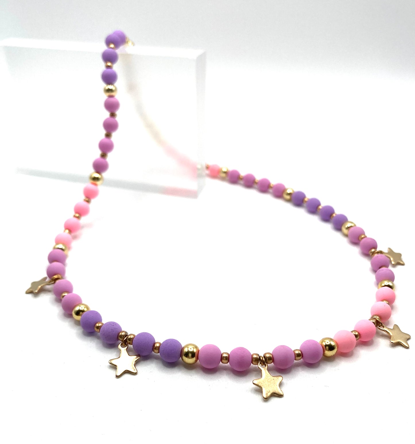 Collana Girocollo con Perline in Vetro Opache