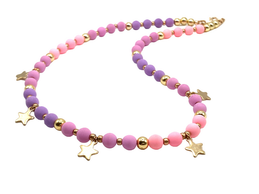 Collana Girocollo con Perline in Vetro Opache