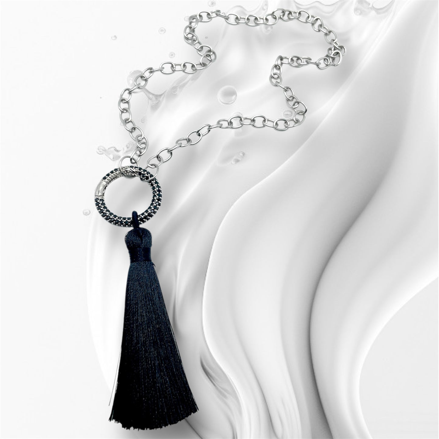 Rosary necklace with steel star